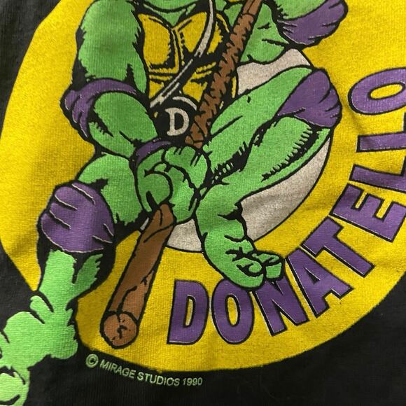 Vintage 90s Teenage Mutant Ninja Turtles 1990 Donatello Shirt Adult Small - Picture 3 of 4